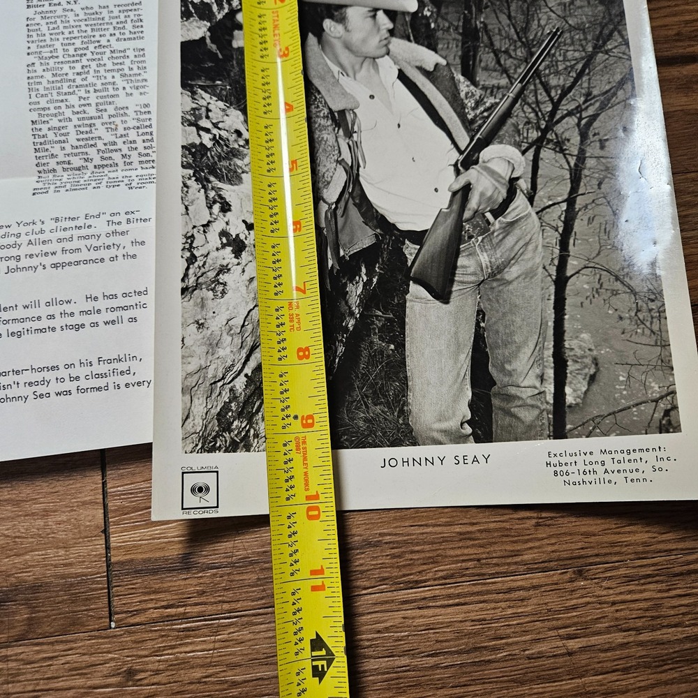 Vintage 1960s Johnny Seay Country Music 8x10 Press Photo & Press Releases - Picture 3 of 5